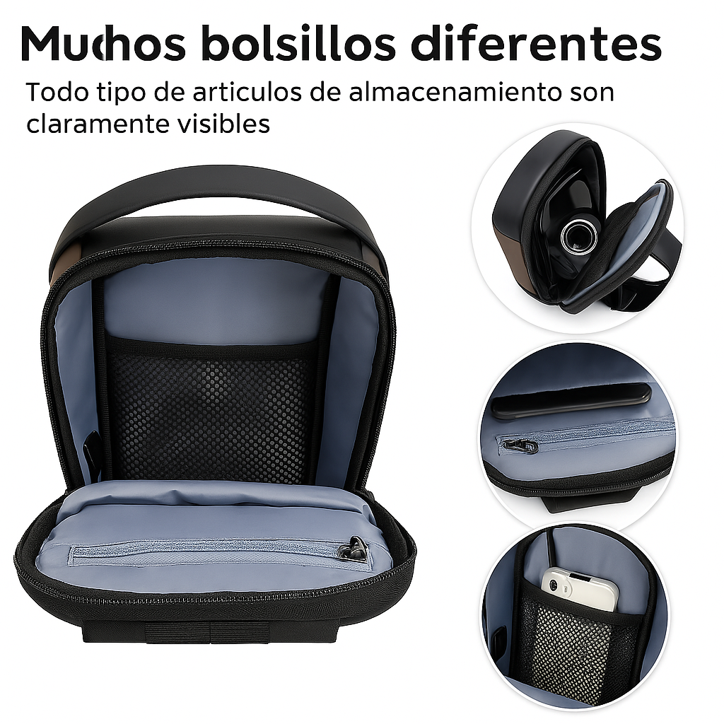Bolso cruzado antirrobo - Bolso bandolera de piel sintética - Bolsa de pecho para uso diario